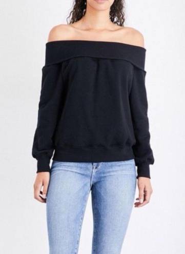 Good American  black off the shoulder sweatshirt