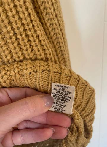 Moon & Madison cropped cowlneck knit sweater mustard yellow women’s sz Medium