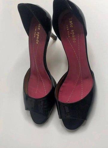 Kate Spade  New York Black Peep Toe Kitten Heels