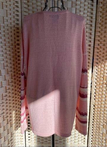 Northern Reflections Vintage  Granny Cardigan Striped Pink Floral Buttons Size XL