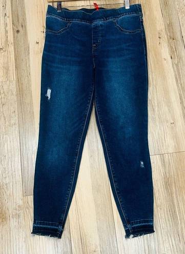 Spanx  Distressed Denim High Rise Elastic Waist Jeggings size Large