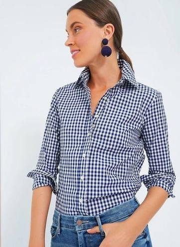 Tuckernuck  THE SHIRT BY ROCHELLE BEHRENS Navy Gingham Long Sleeve Icon Shirt L