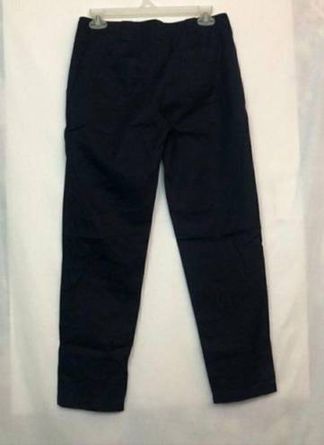 Nordstrom  SIGNATURE Patch Pocket Ankle Pants Navy Blue Cropped Crop 100% Cotton