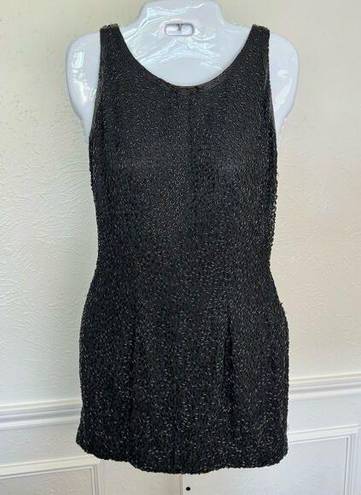 Oleg Cassini BLACKTIE by  Black Beaded sleeveless racer back dress SZ 4 GORGEOUS!