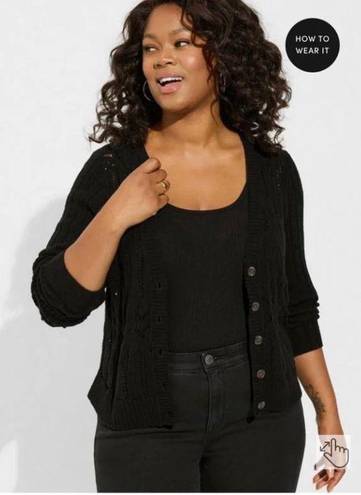 Torrid Black Knit Cardigan 