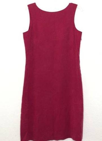 Tommy Bahama Silk Midi Red Sleeveless Crewneck Sheath Dress Modest Classic sz 10