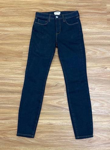 L'AGENCE Margot Midnight Skinny High Rise Crop Blue Jeans Size 25 Inseam 27"