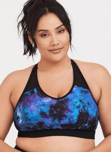 Torrid  Active Galaxy Mesh Strappy Sports Bra Black Blue Space 2X 18/20