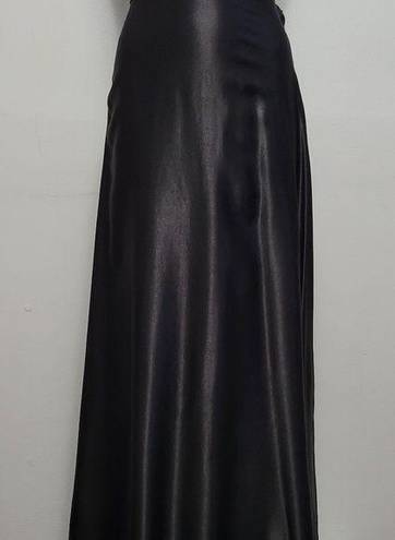 Impressions Vintage  black satin full circle maxi dress size xl