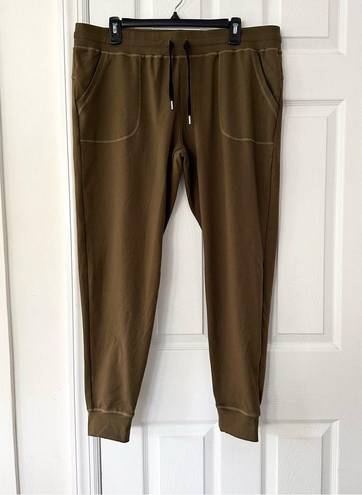 Zyia  Unwind Olive Green Drawstring Stretch Waist Joggers Athleisure Plus XXXL