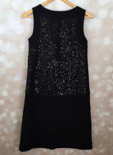 The Loft  Black Sequin Wool Blend Dress Size 2Tall