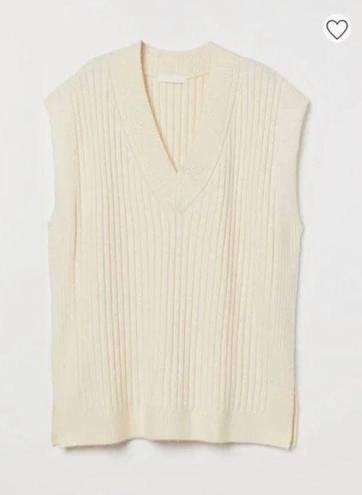 H&M White Knit Sweater Vest