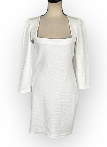 Betsey Johnson  ​Ribbed Knit Ruched Cutout Bodycon Dress Women's Med White