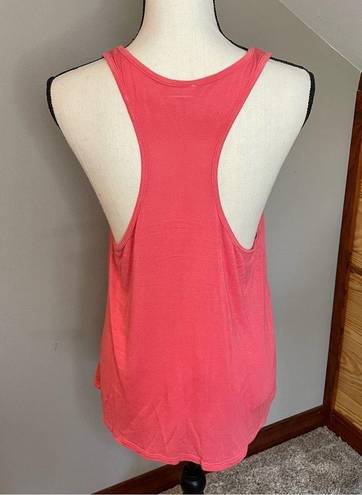 Acting Pro  Coral Pink White Racerback Wifey Tank Top Small