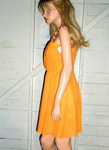 Shoshanna Orange Silk Strapless Dress 8 NWT