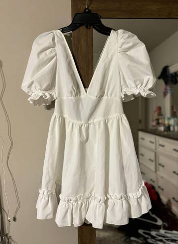 Shinestar White Babydoll Mini Dress 