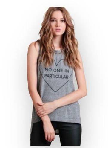 Lovers + Friends new  ᯾ No One in Particular Muscle Tee Tank Top ᯾ Heather Grey ᯾