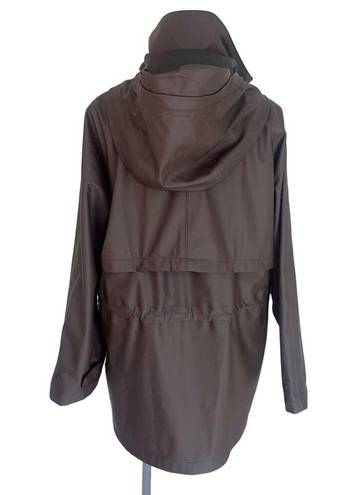 Varley  Alyssa Rain Jacket in Dark Truffle Small Womens Waterproof Trench Coat