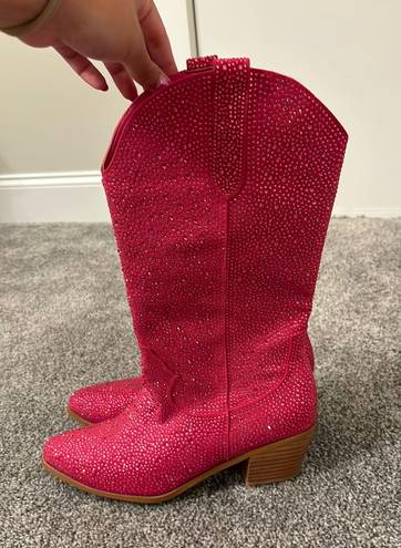 Bedazzled Pink Boots Size 10