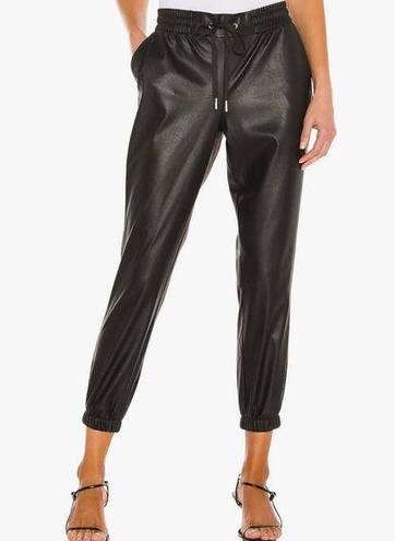 n:philanthropy  ladies Black Scarlett Faux Leather Joggers Sz Large