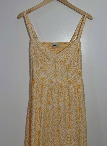 The Loft NWT Eyelet Open Back Maxi Dress Yellow/White Size 14 Petite