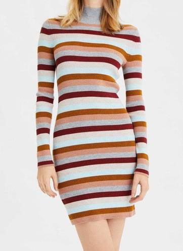 American Eagle  Striped Mock Neck Sweater Dress