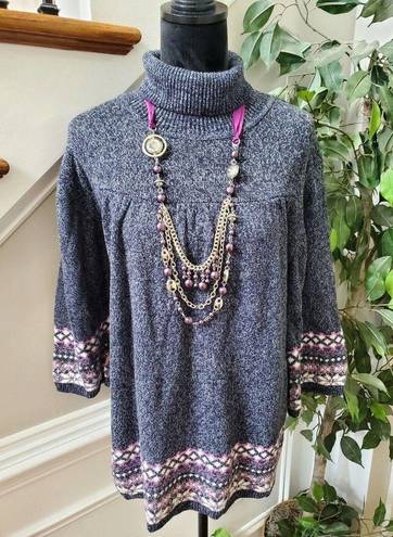 Dress Barn  Women Gray Acrylic Turtle Neck Long Sleeve Pullover Sweater Size 18/20