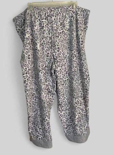 Carole Hochman  grey & purple leopard print pajama, lounge New with tags, XXL