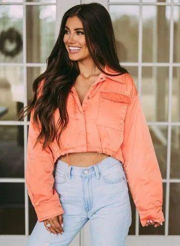 These Three Boutique Orange Light Weight Jacket