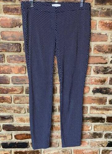 Eliane Rose  Navy Blue White Polka Dot Skinny Leg Flat Front Pants Women's Size 6