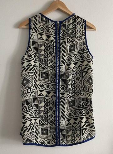 Bobeau  Geographic Tank Top Made in USA Sheer Womens Size M