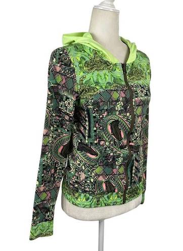 Maaji  Coastal Hills Yoga Athletic Green Zip Up Hoodie Lightweight Jacket Small