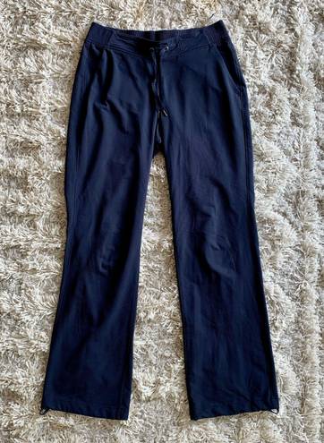 Athleta Y2K Early 2000s Navy Blue  Midtown Trouser Elastic Drawstring Waist Sweatpants Mid-Low Rise