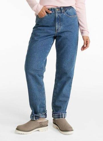 L.L.Bean  Double L Jeans Ultra High-Rise Elastic Waist Tapered Flannel-Lined 16