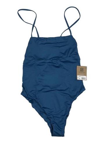 Patagonia  Reversible Sunrise Slider One-Piece Swimsuit Back Tie Wavy Blue M, NWT