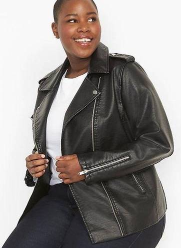 Lane Bryant  Thin Moto Leather Jacket worn 1X Great condition, for 40-65 degrees