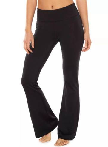 Gaiam  OM-DRI Flare Leg Yoga Pants Pullon Stay-Put Waist Stretchy Black XL, NWT