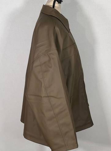 Good American  Brown Better Than Leather Oversized Chore Jacket Plus Size 5 NWT