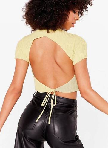 Nasty Gal Cut Out Back Ribbed Crop Top