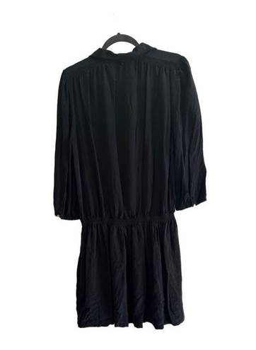 Juicy Couture Y2K  Black Silk Shirtdress with Gold Buttons size 14