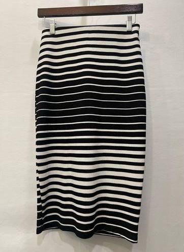 Brat Star Black and White Stripe Pencil Skirt - Size M