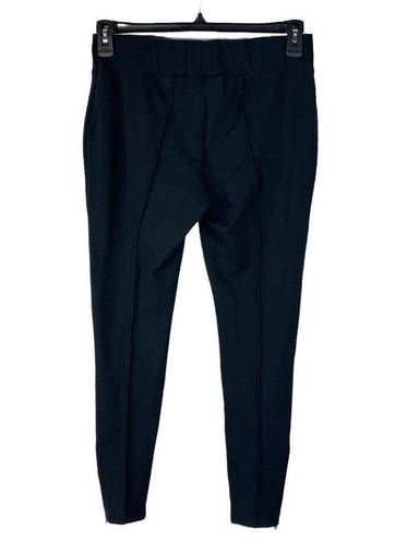 Lands'End  Small (6-8) Ponte Legging Pants Ankle Zip Mid-Rise Stretch Black