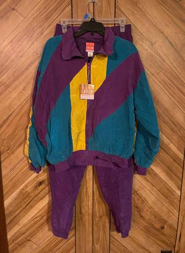 Oleg Cassini Washable Silks Women’s Vintage 90’s Large Silk Track Suit NWT