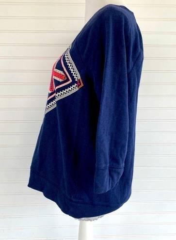 Merona Embroidered crewneck sweater Size XL