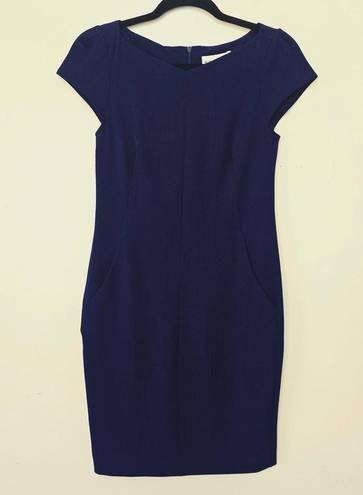 MM.LaFleur  Short Sleeve Boat Neck Nisa Shift Dress Galaxy Blue Women's Size 2