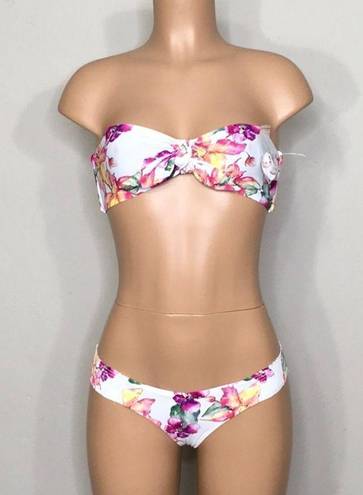 PilyQ New.  floral bikini set with reversible top. 2-way. NWOT