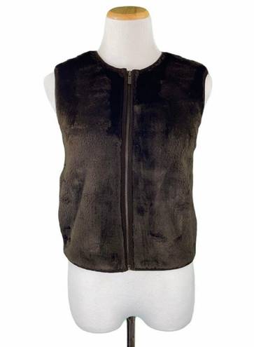 Banana Republic Dark Brown Faux Fur Fleece Vest