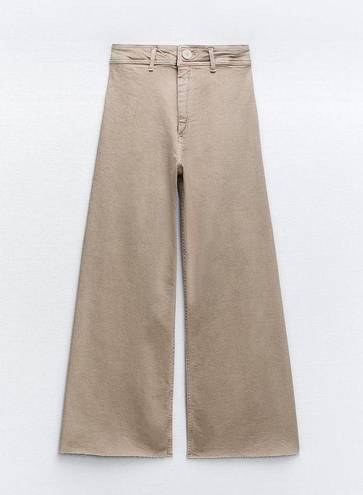 ZARA Marine Straight High Rise Jeans in Sand/Brown