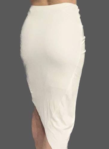 Helmut Lang  Asymmetrical Draped off White skirt