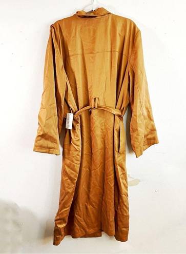 Eloquii  Trench Coat Camel Tab Snap Button Front Knee Length Belted Sz 18/20 NWT